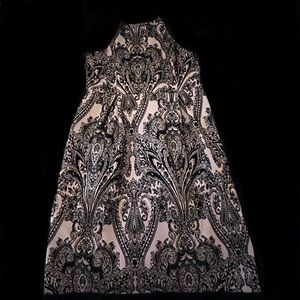 Pink and black dress.